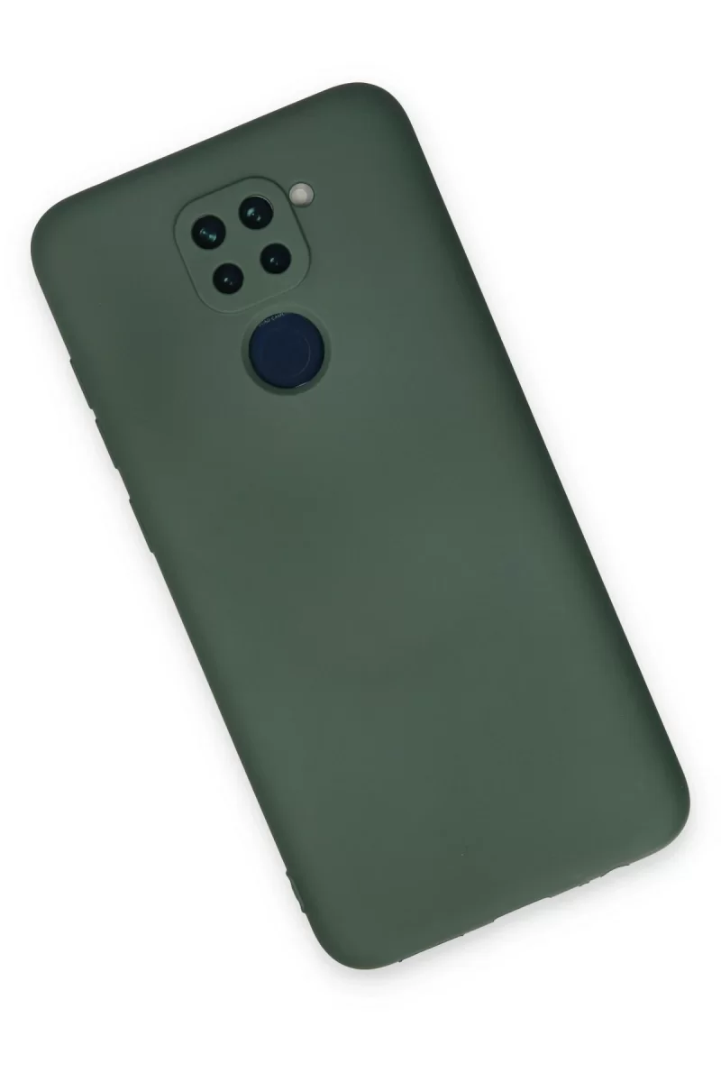 Newface Xiaomi Redmi Note 9 Kılıf Nano içi Kadife Silikon - Koyu Yeşil