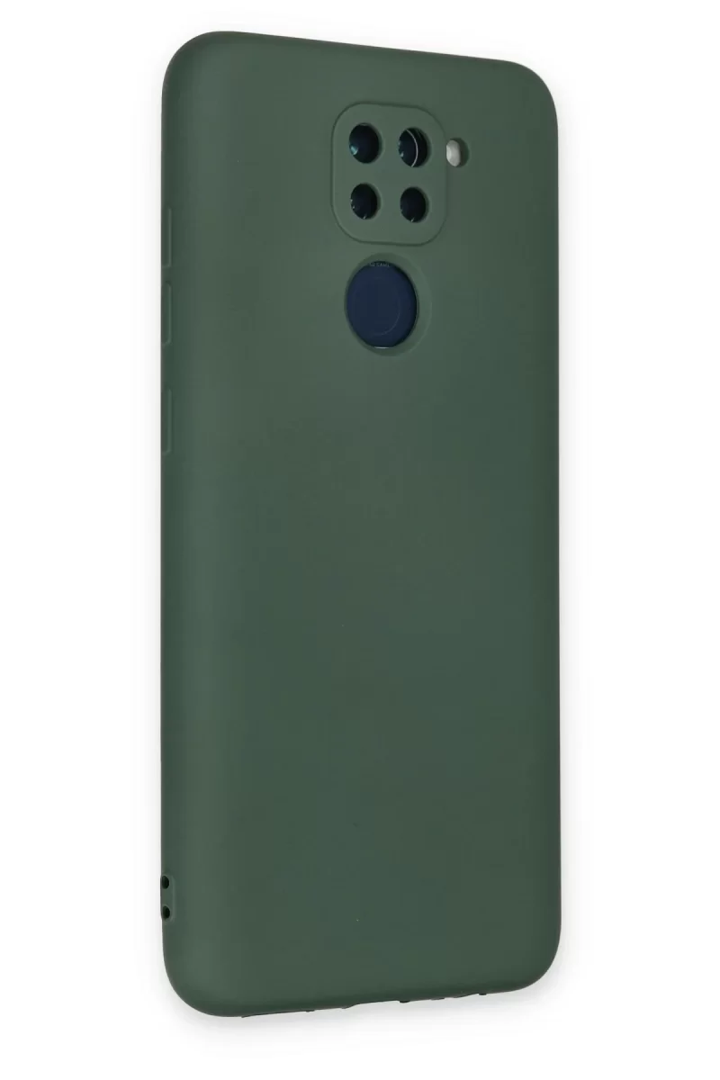 Newface Xiaomi Redmi Note 9 Kılıf Nano içi Kadife Silikon - Koyu Yeşil