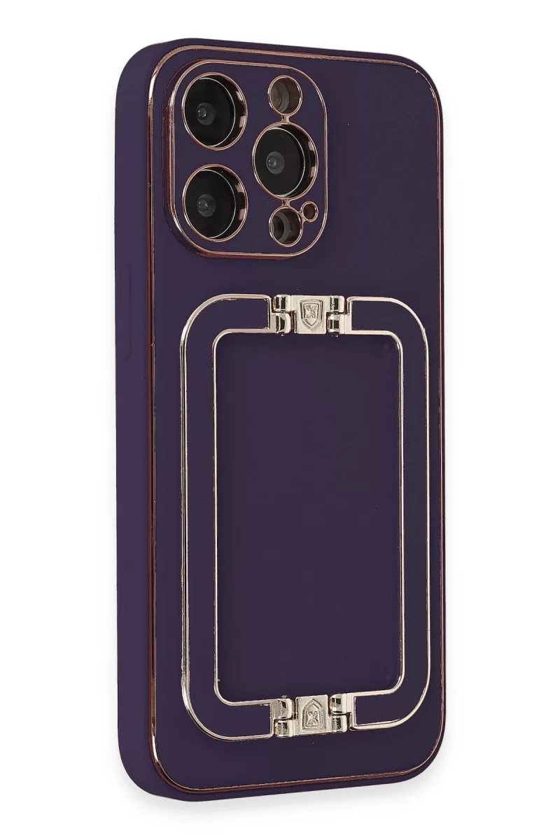 Newface Apple iPhone 14 Pro Max Kılıf Coco Elit Kapak - Derin Mor