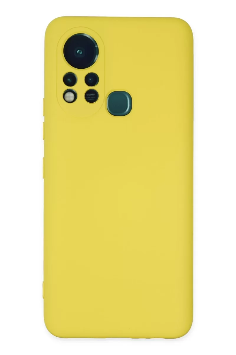 Newface İnfinix Hot 11s Kılıf Nano içi Kadife Silikon - Sarı