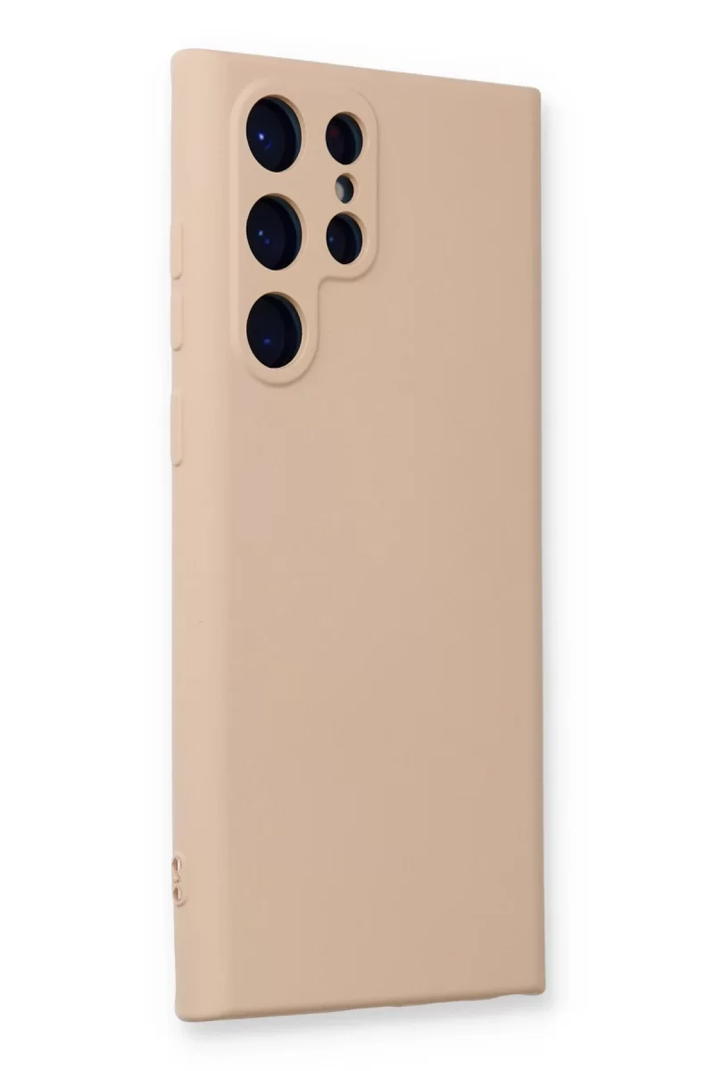 Newface Samsung Galaxy S22 Ultra Kılıf Nano içi Kadife Silikon - Pudra