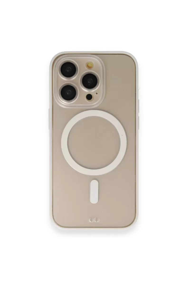 Newface Apple iPhone 14 Pro Kılıf Grand Magneticsafe Kapak - Beyaz