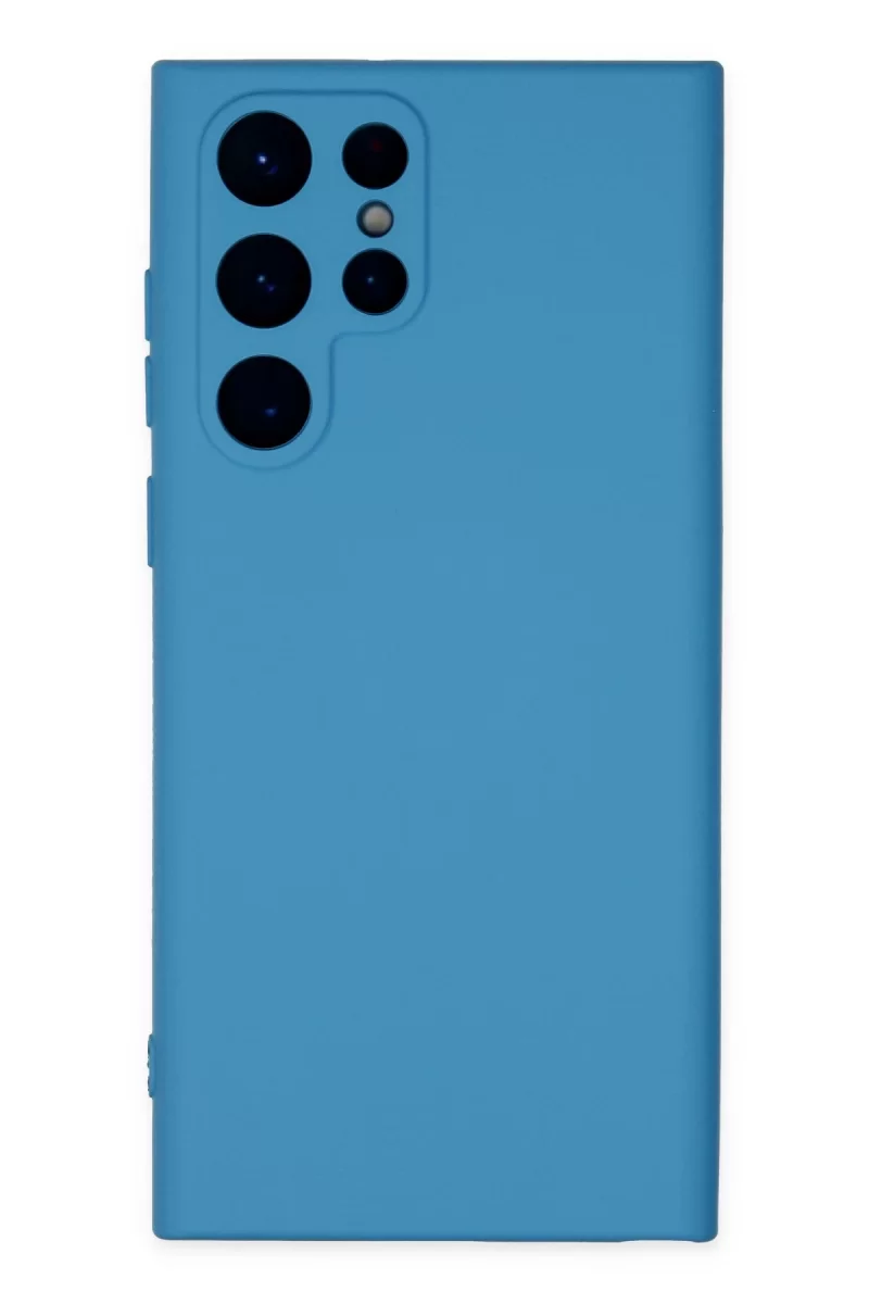 Newface Samsung Galaxy S22 Ultra Kılıf Nano içi Kadife Silikon - Mavi