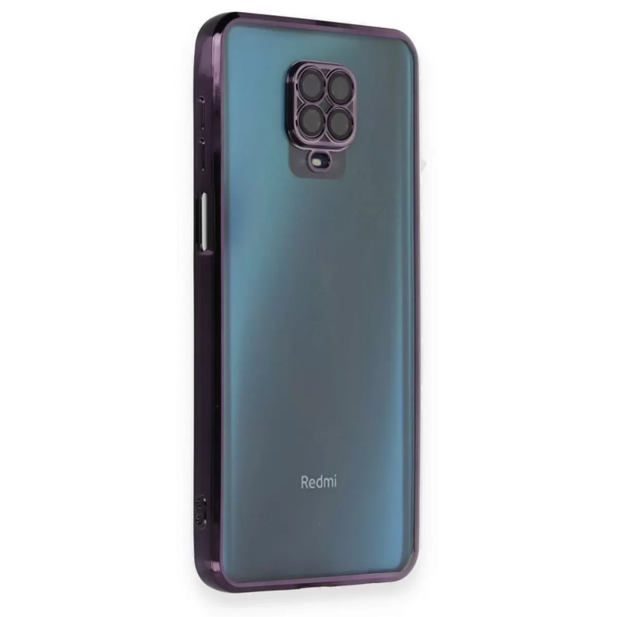 Newface Xiaomi Redmi Note 9 Pro Kılıf Razer Lensli Silikon - Mor
