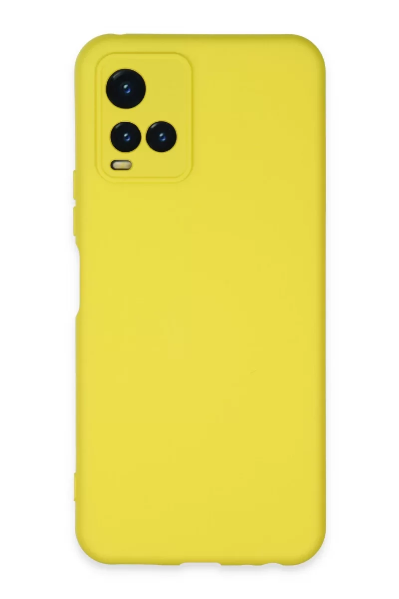 Newface Vivo Y21S Kılıf Nano içi Kadife Silikon - Sarı