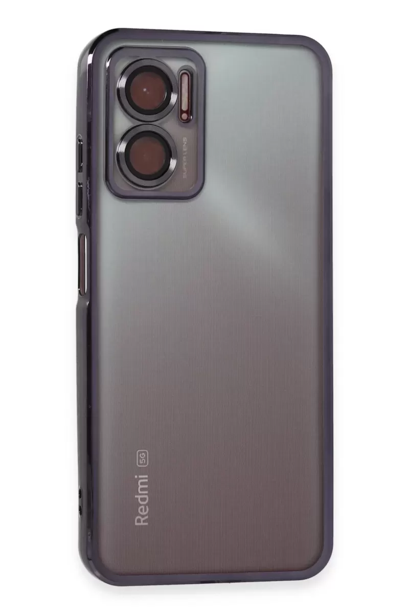 Newface Xiaomi Redmi 10 5G Kılıf Razer Lensli Silikon - Mor