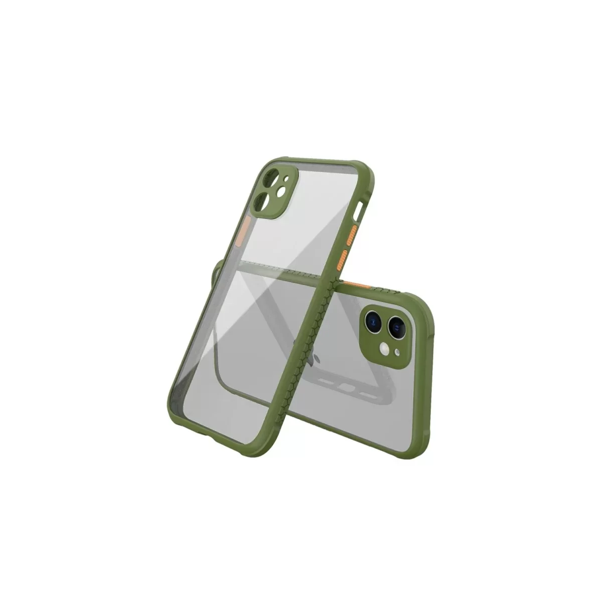 Newface Apple iPhone 12 Mini Kılıf Miami Şeffaf Silikon - Koyu Yeşil