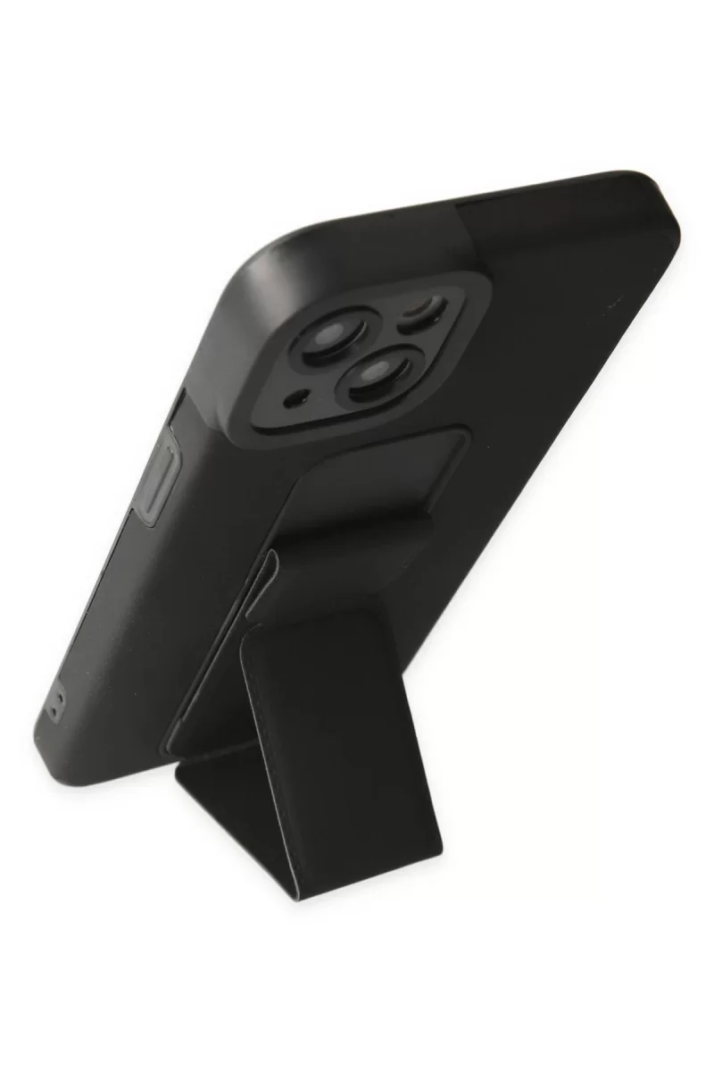 Newface Apple iPhone 14 Plus Kılıf Mega Standlı Silikon - Siyah
