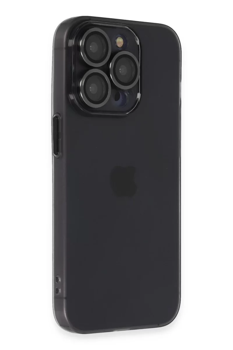 Newface Apple iPhone 14 Pro Kılıf Luko Lens Silikon - Siyah