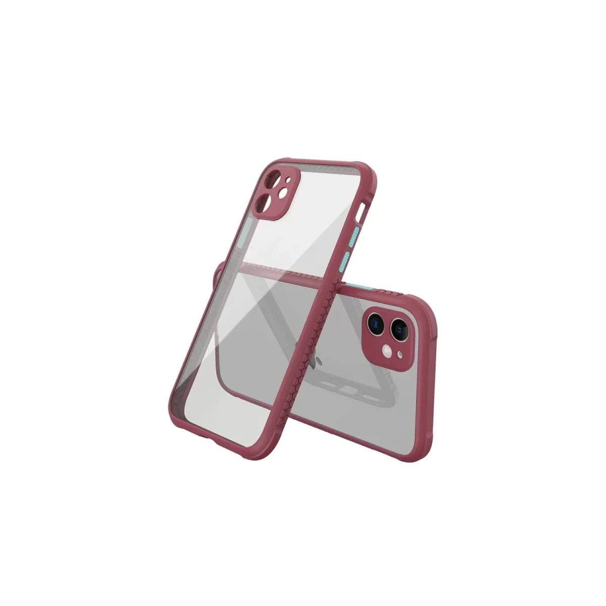 Newface Apple iPhone 12 Mini Kılıf Miami Şeffaf Silikon - Fuşya