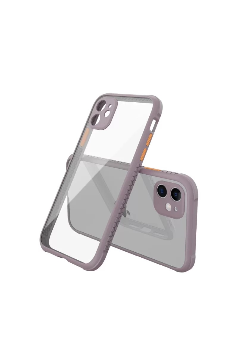 Newface Apple iPhone 12 Mini Kılıf Miami Şeffaf Silikon - Açık Mor