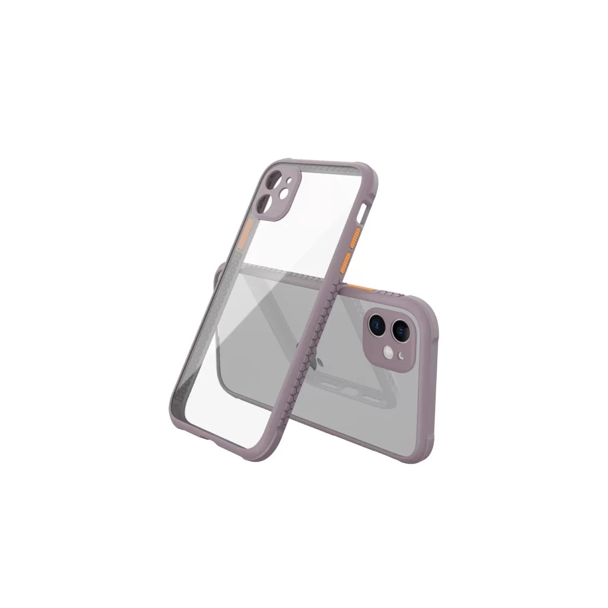 Newface Apple iPhone 12 Mini Kılıf Miami Şeffaf Silikon - Açık Mor