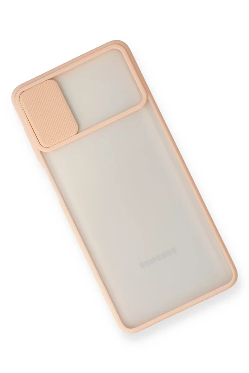 Newface Samsung Galaxy M51 Kılıf Palm Buzlu Kamera Sürgülü Silikon - Pembe
