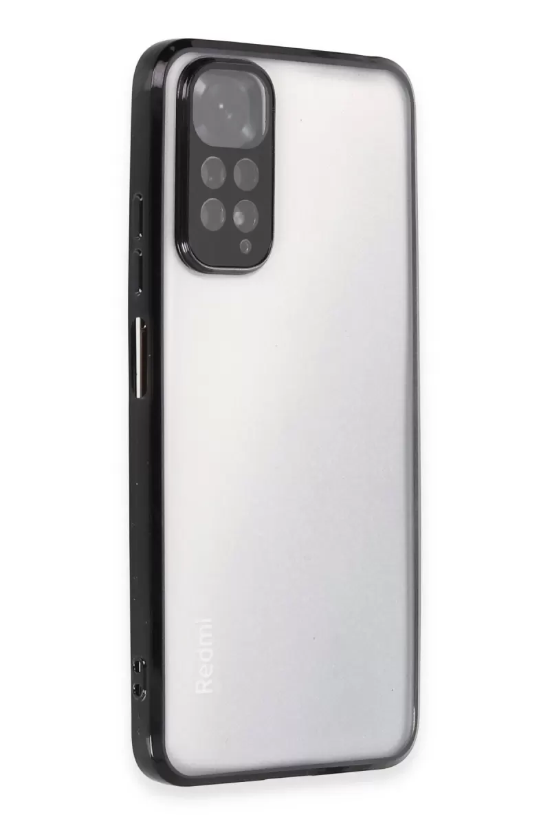 Newface Xiaomi Redmi Note 11 Kılıf Razer Lensli Silikon - Siyah