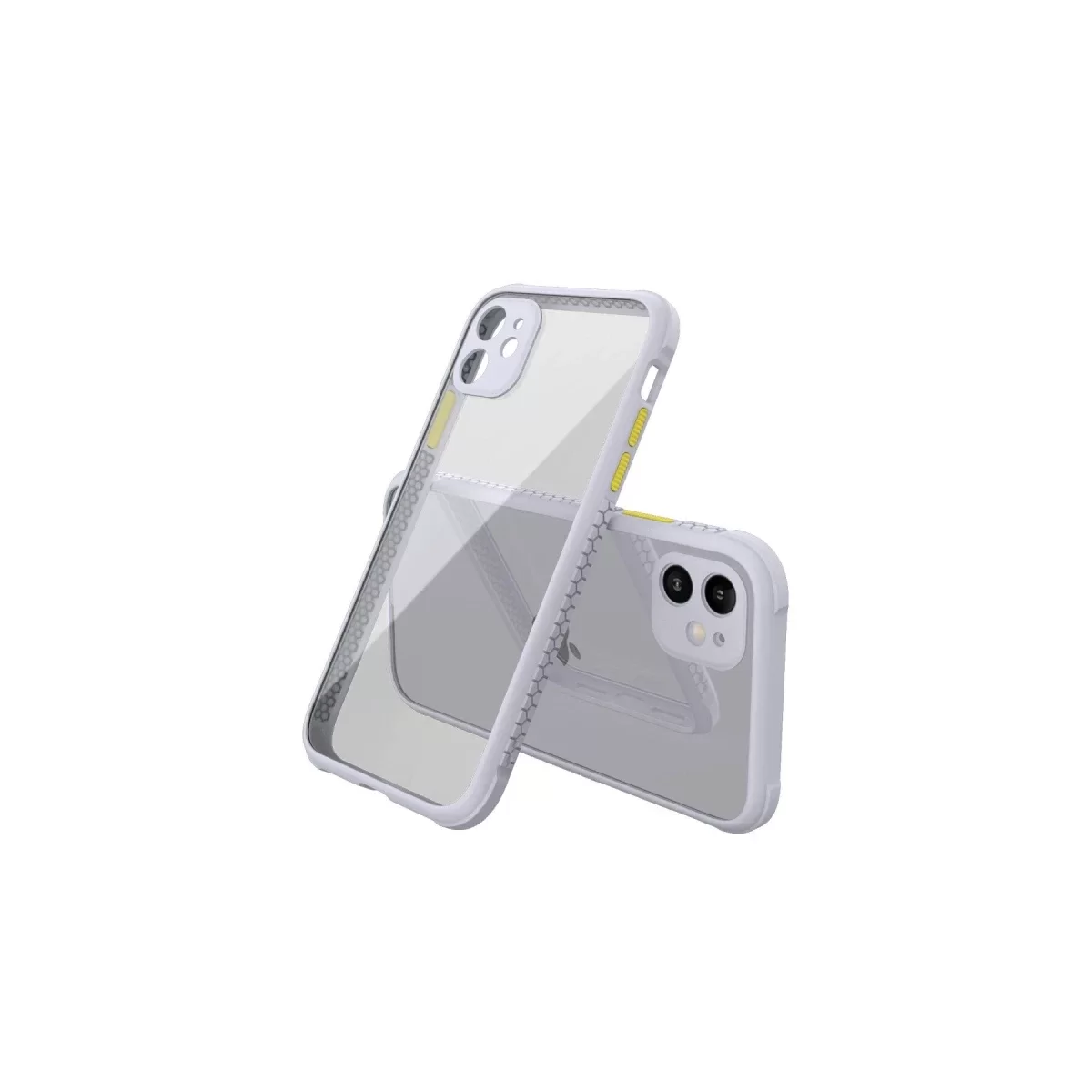 Newface Apple iPhone 12 Mini Kılıf Miami Şeffaf Silikon - Lila