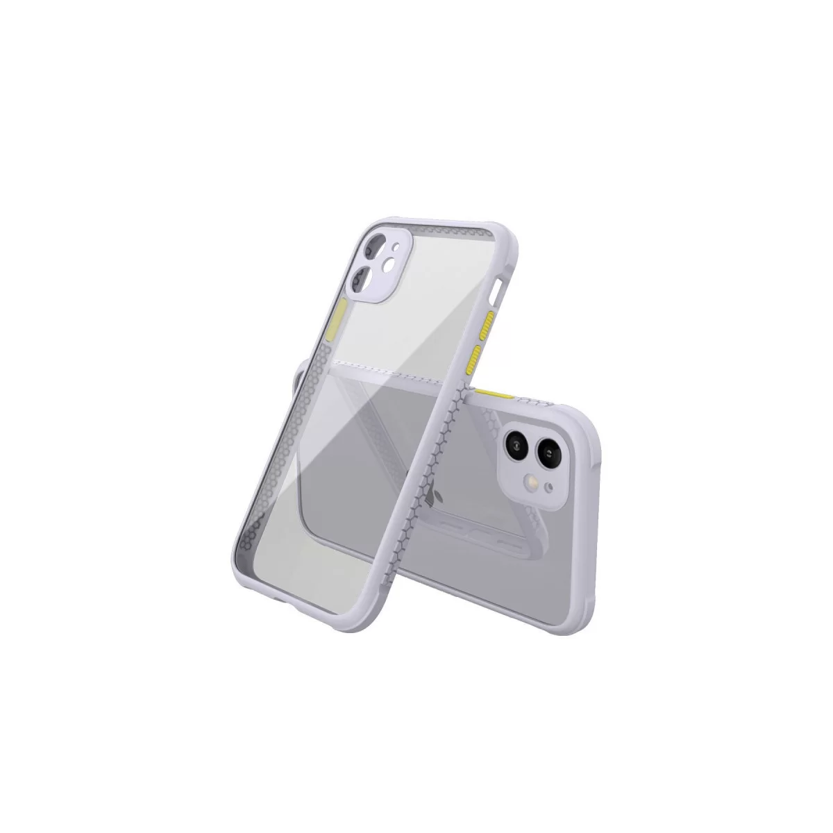 Newface Apple iPhone 12 Mini Kılıf Miami Şeffaf Silikon - Lila
