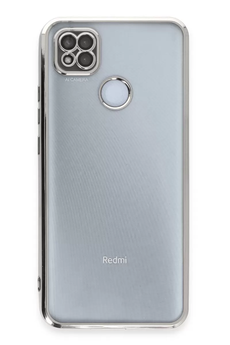 Newface Xiaomi Redmi 9C Kılıf Razer Lensli Silikon - Gümüş