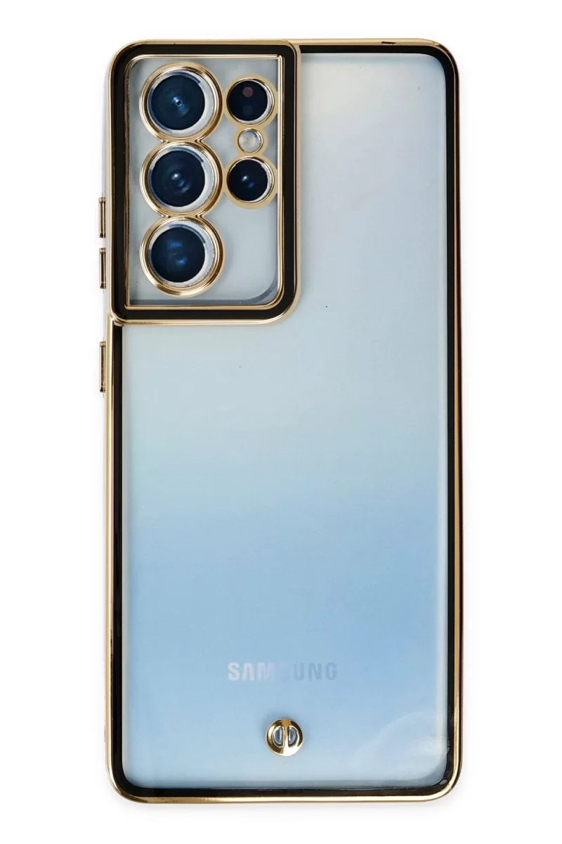Newface Samsung Galaxy S21 Ultra Kılıf Liva Lens Silikon - Siyah