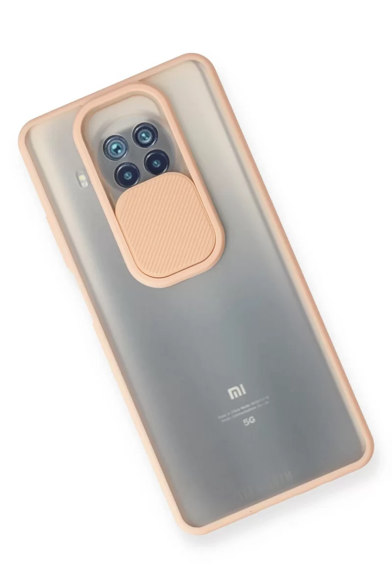 Newface Xiaomi Mi 10T Lite Kılıf Palm Buzlu Kamera Sürgülü Silikon - Pembe