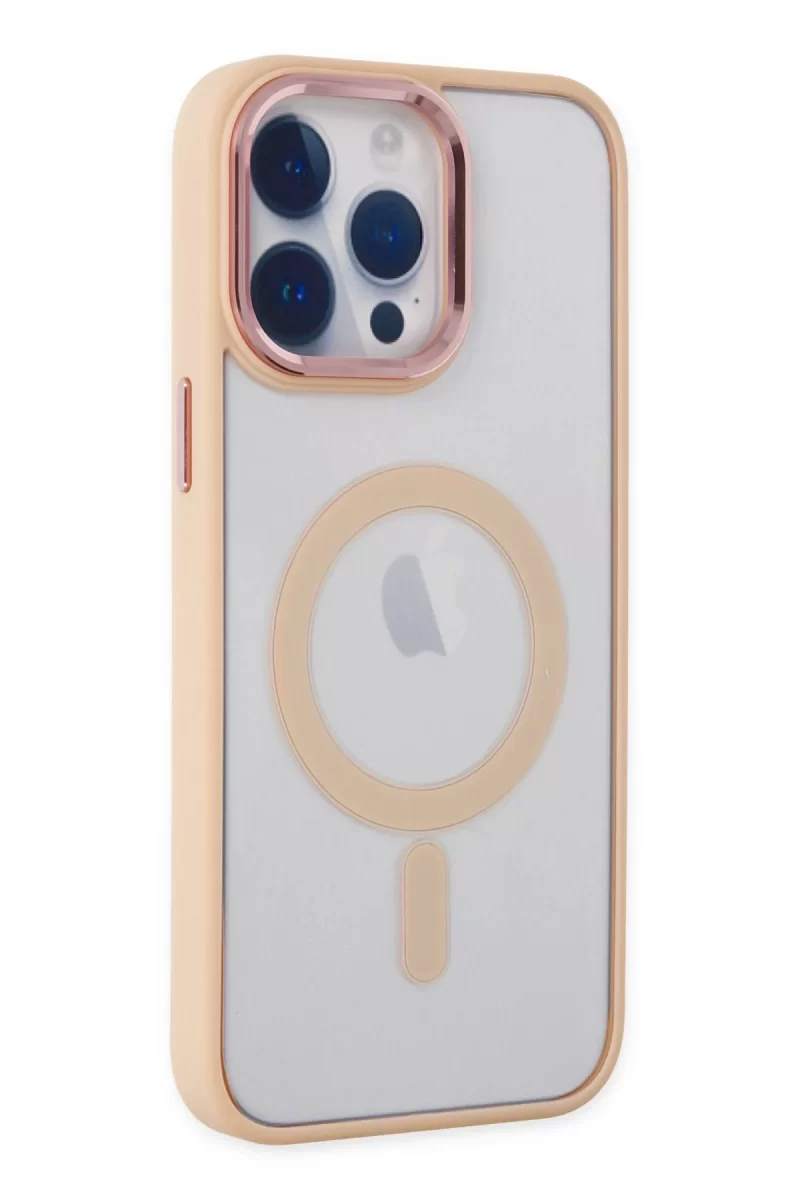 Newface Apple iPhone 14 Pro Kılıf Room Magneticsafe Silikon - Pudra
