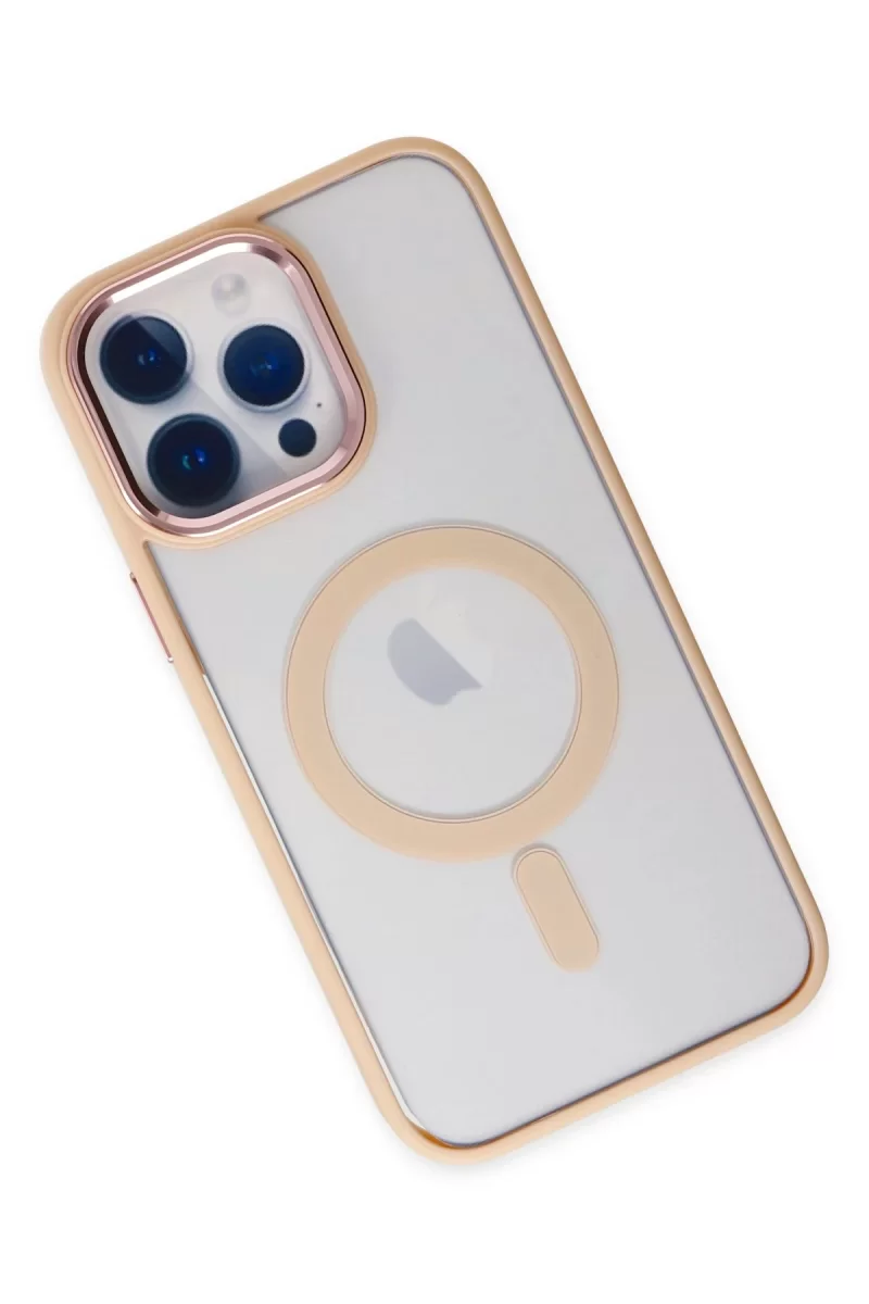 Newface Apple iPhone 14 Pro Kılıf Room Magneticsafe Silikon - Pudra
