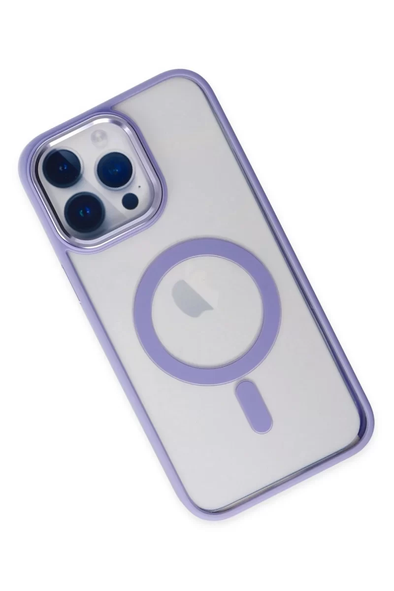 Newface Apple iPhone 14 Pro Kılıf Room Magneticsafe Silikon - Lila