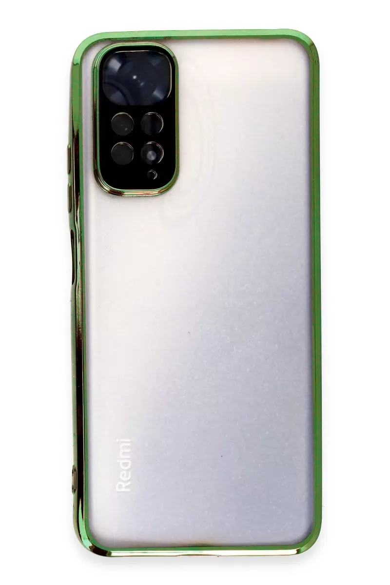Newface Xiaomi Redmi Note 11 Kılıf Razer Lensli Silikon - Yeşil