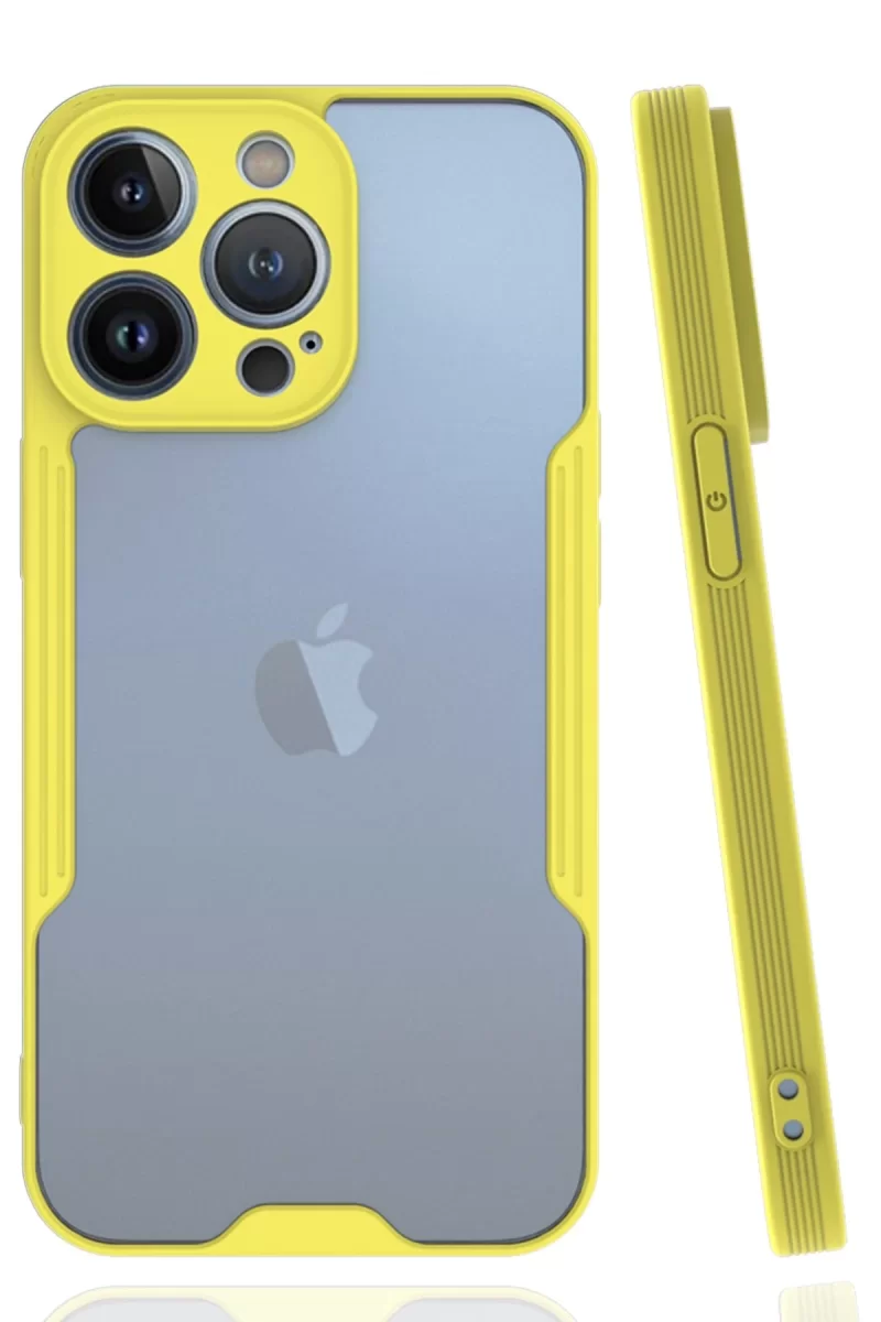 Newface Apple iPhone 14 Pro Max Kılıf Platin Silikon - Sarı