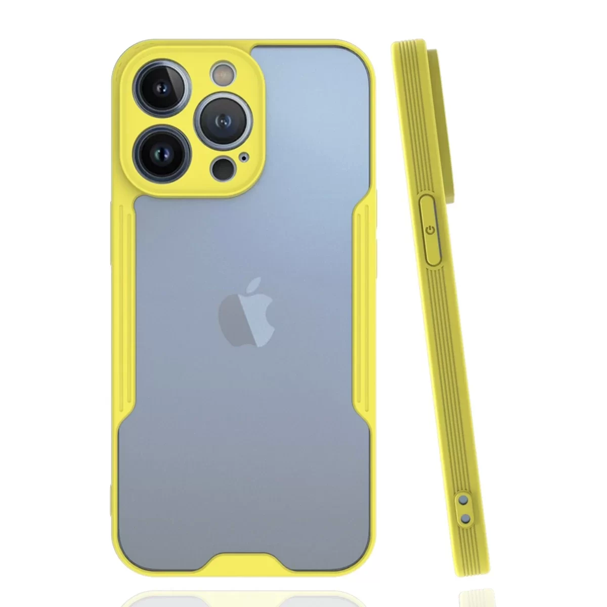 Newface Apple iPhone 14 Pro Max Kılıf Platin Silikon - Sarı