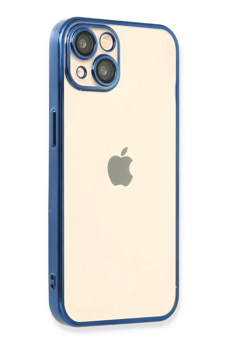 Newface Apple iPhone 14 Plus Kılıf Razer Lensli Silikon - Açık Mavi