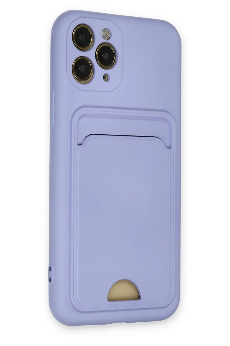 Newface Apple iPhone 11 Pro Kılıf Kelvin Kartvizitli Silikon - Lila