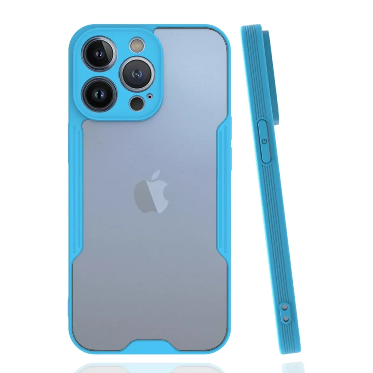 Newface Apple iPhone 14 Pro Max Kılıf Platin Silikon - Mavi