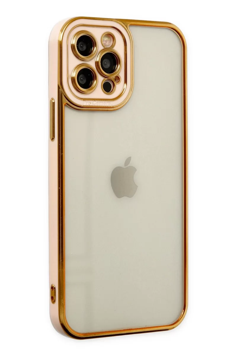 Newface Apple iPhone 12 Pro Max Kılıf Liva Lens Silikon - Rose
