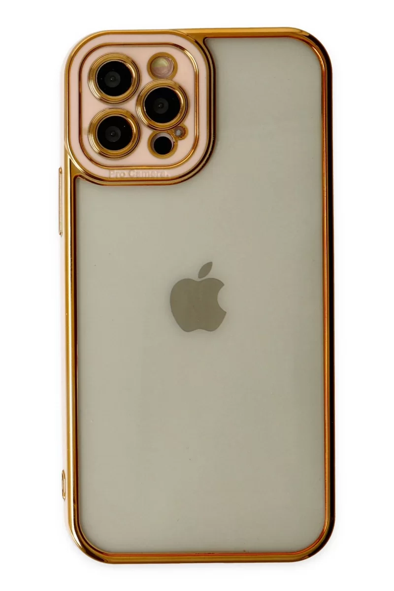 Newface Apple iPhone 12 Pro Max Kılıf Liva Lens Silikon - Rose