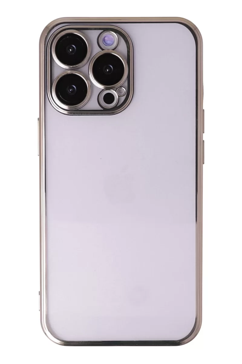 Newface Apple iPhone 14 Pro Kılıf Razer Lensli Silikon - Gold