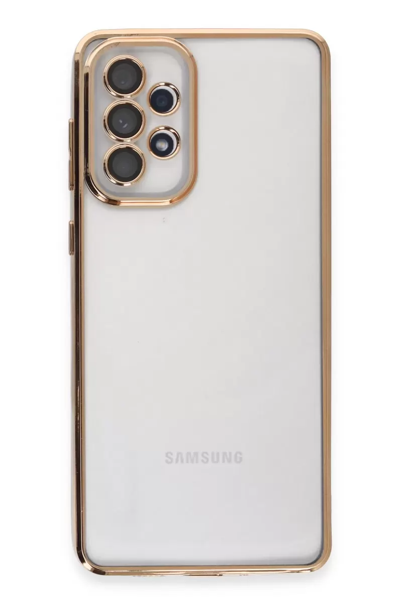 Newface Samsung Galaxy A33 5G Kılıf Razer Lensli Silikon - Gold