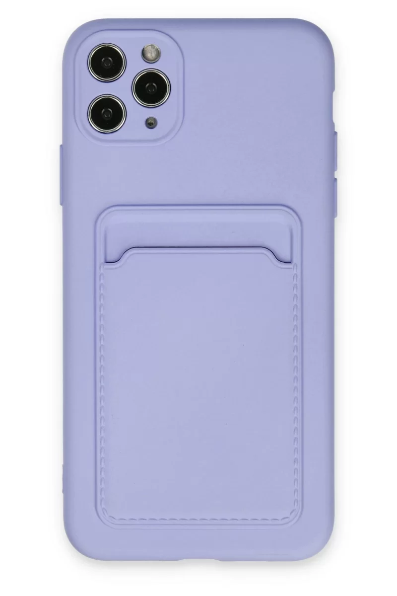 Newface Apple iPhone 11 Pro Max Kılıf Kelvin Kartvizitli Silikon - Lila