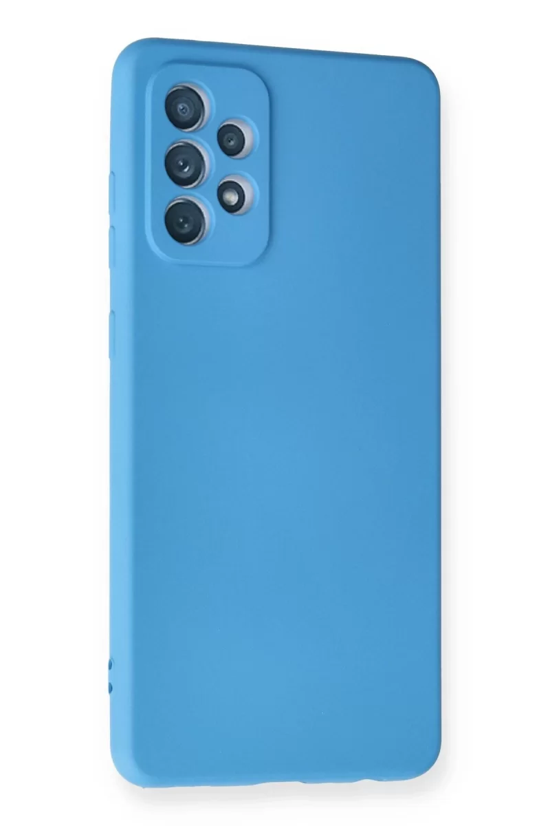 Newface Samsung Galaxy A72 Kılıf Nano içi Kadife Silikon - Mavi