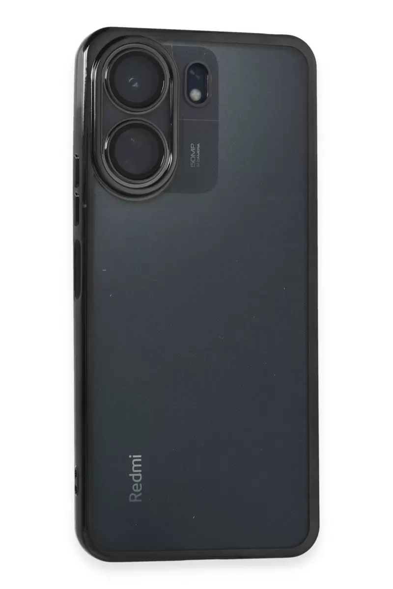 Newface Xiaomi Redmi 13C Kılıf Razer Lensli Silikon - Siyah