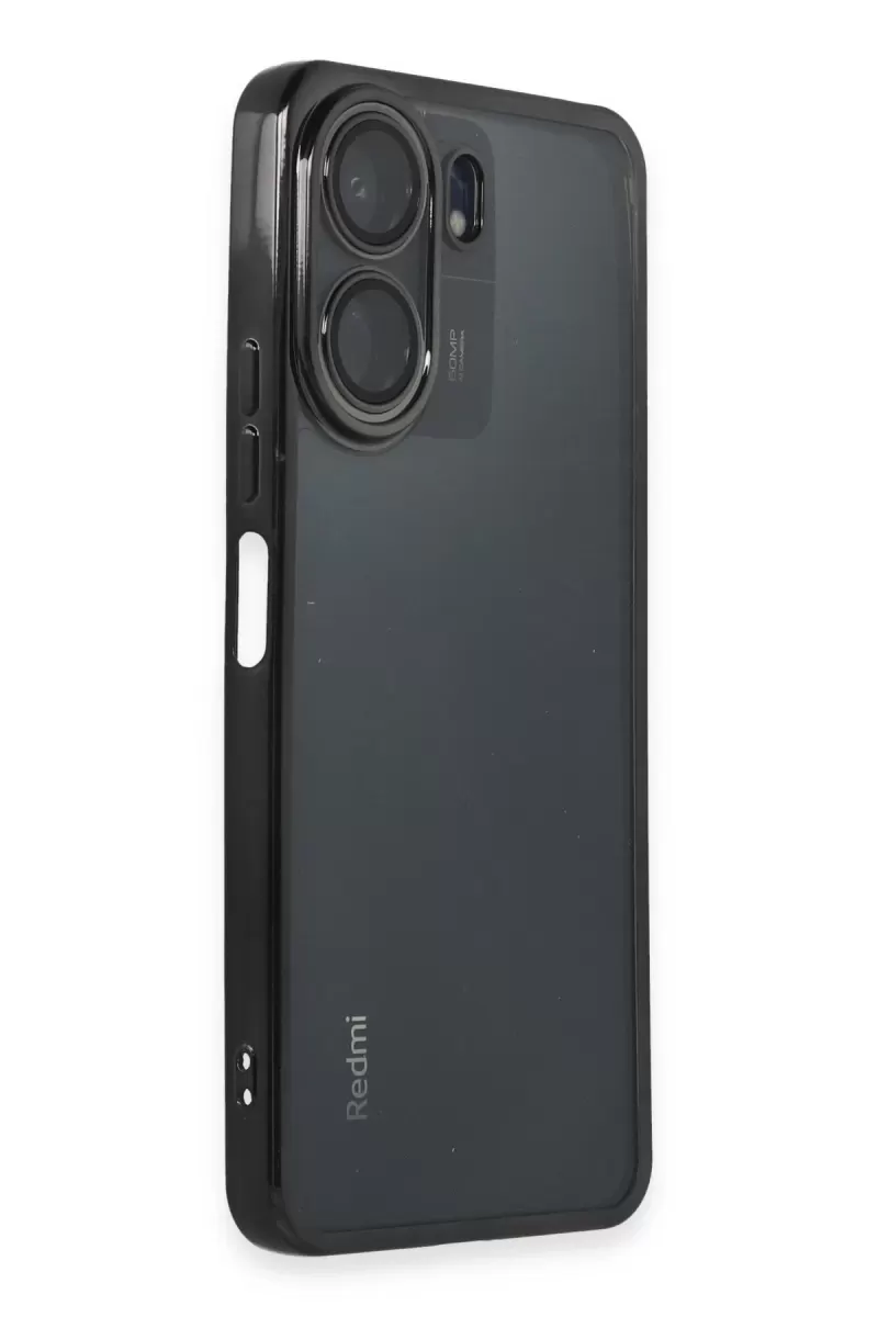 Newface Xiaomi Redmi 13C Kılıf Razer Lensli Silikon - Siyah
