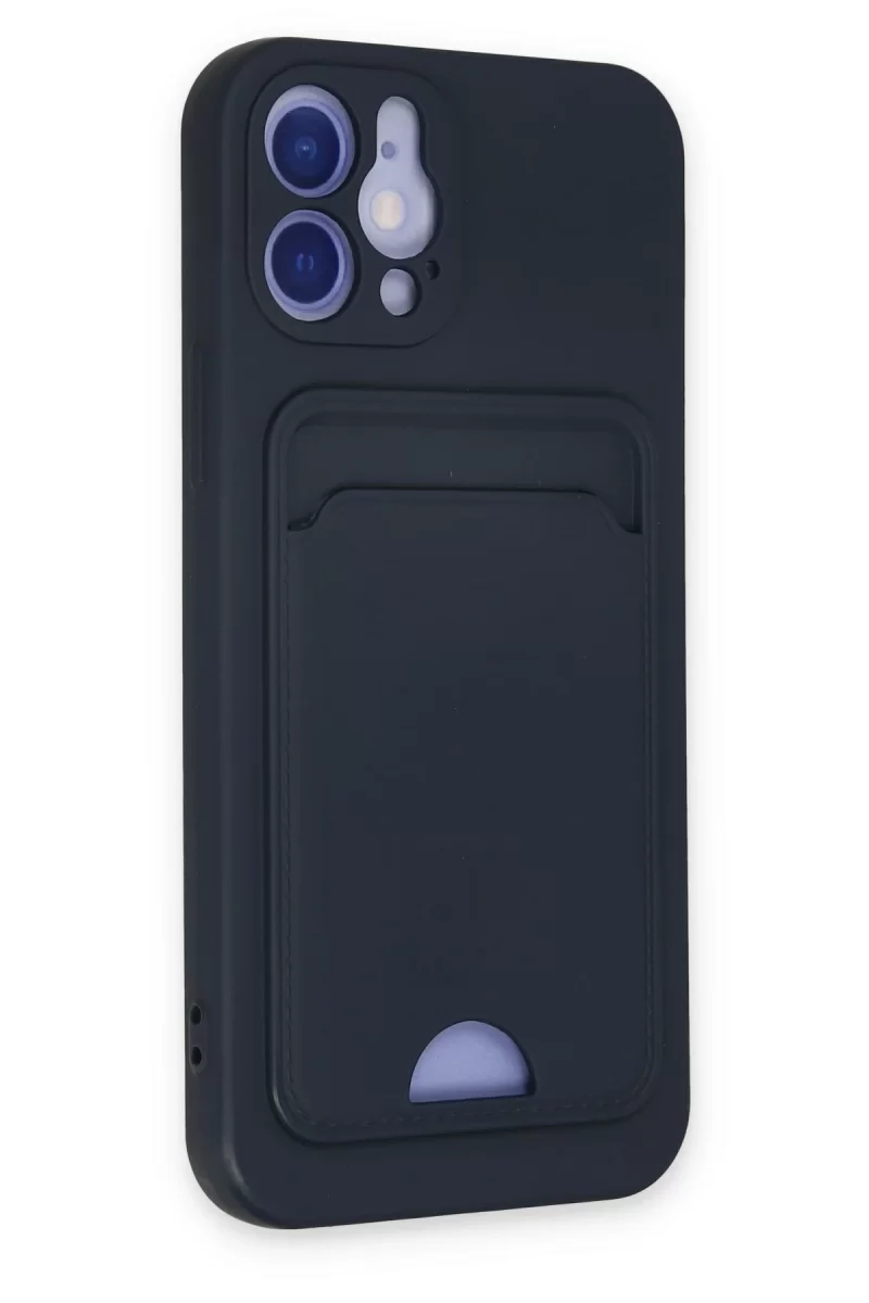Newface Apple iPhone 12 Kılıf Kelvin Kartvizitli Silikon - Lacivert
