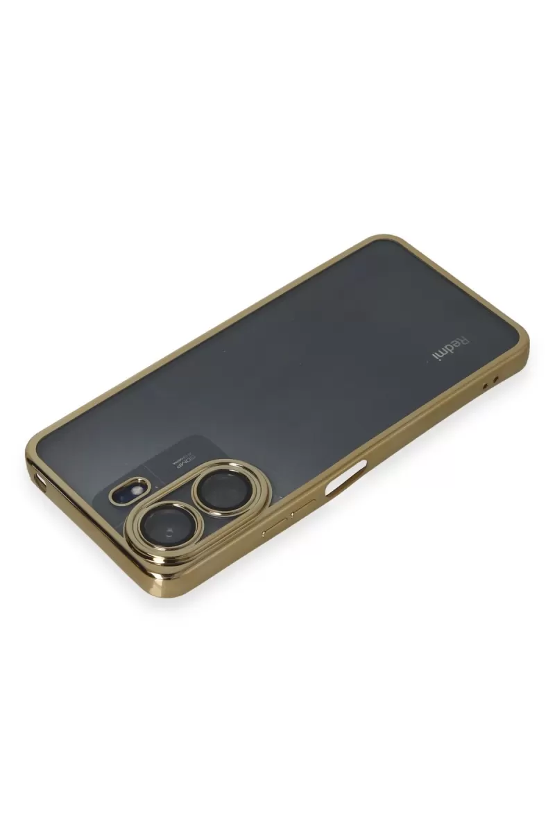 Newface Xiaomi Redmi 13C Kılıf Razer Lensli Silikon - Gold