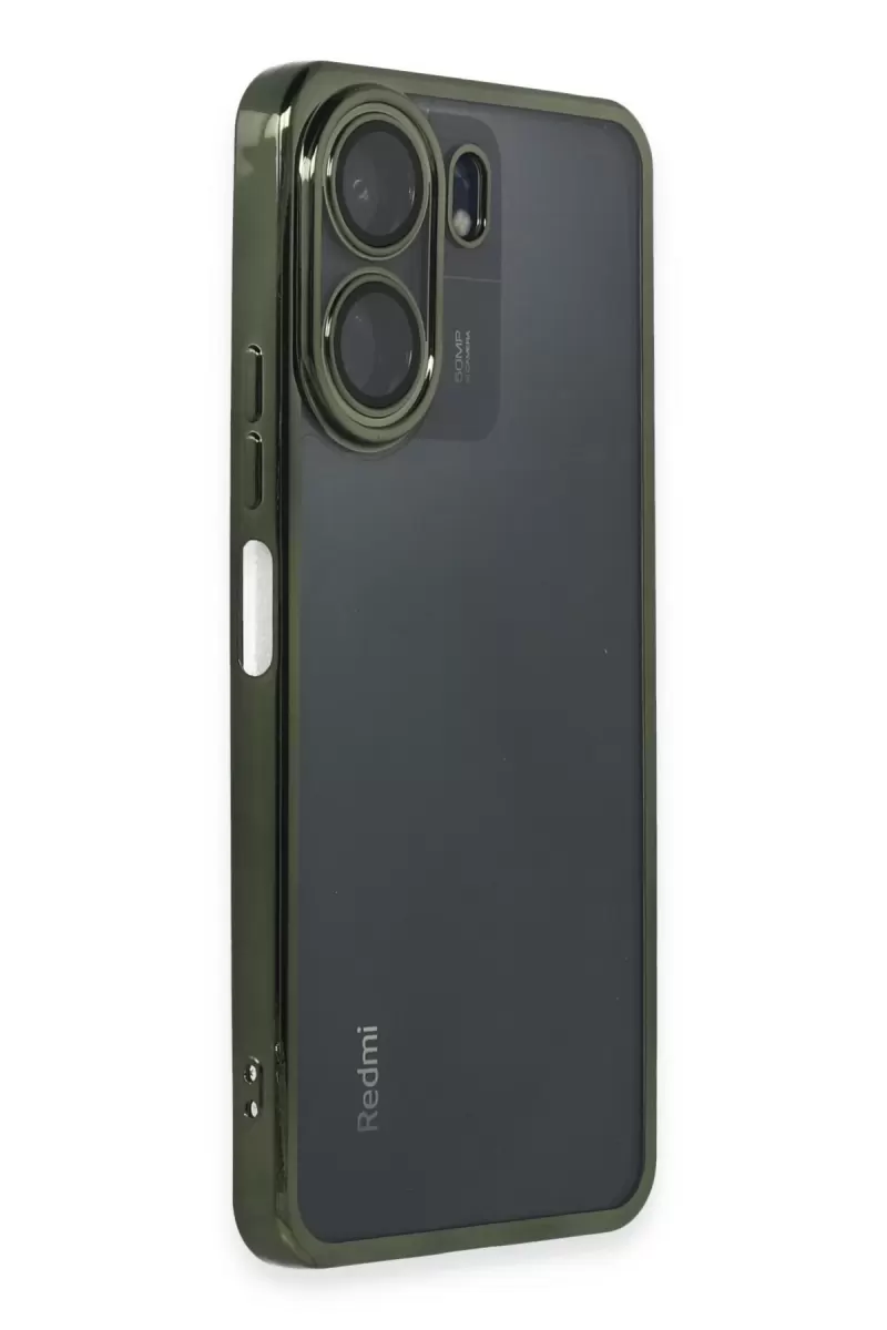 Newface Xiaomi Redmi 13C Kılıf Razer Lensli Silikon - Yeşil