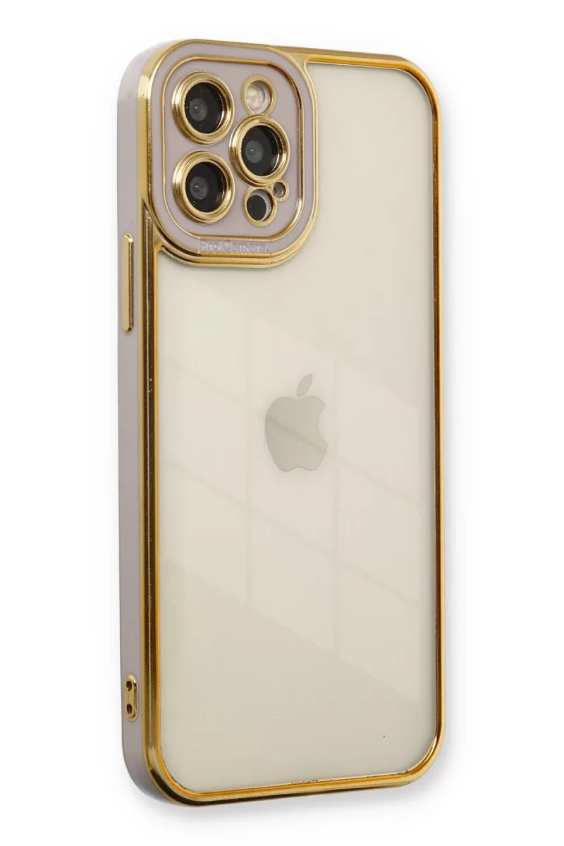 Newface Apple iPhone 12 Pro Kılıf Liva Lens Silikon - Lila
