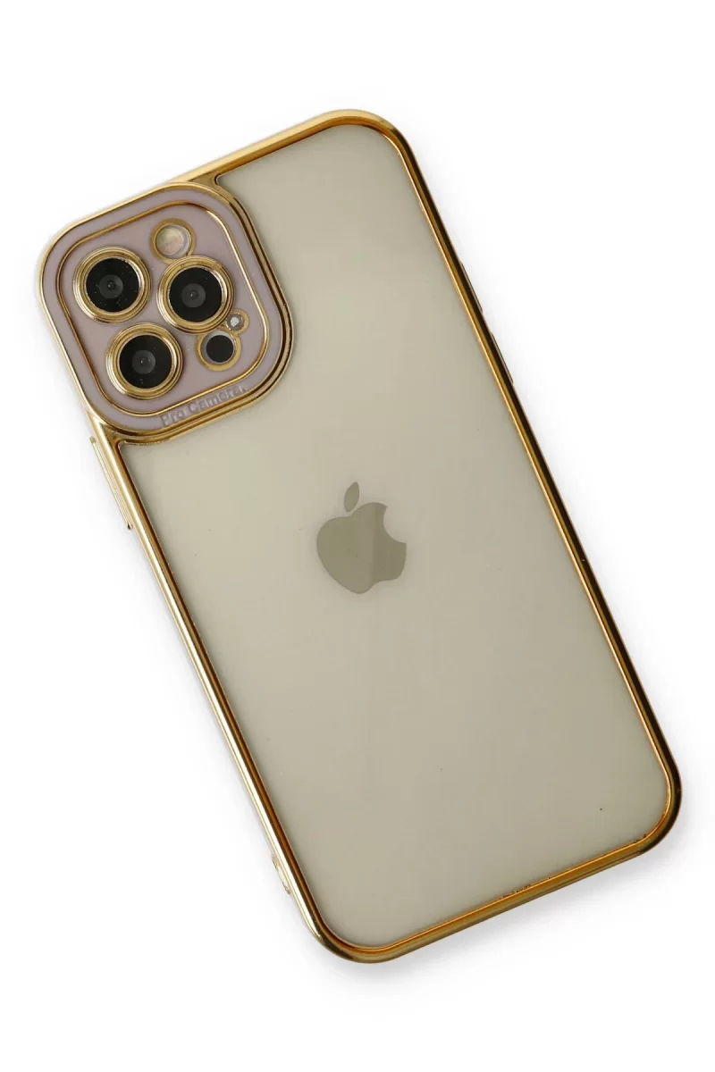 Newface Apple iPhone 12 Pro Kılıf Liva Lens Silikon - Lila