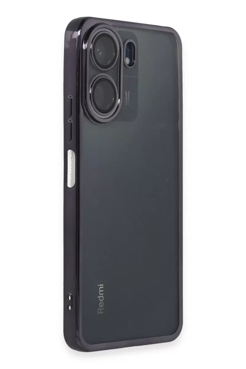 Newface Xiaomi Redmi 13C Kılıf Razer Lensli Silikon - Mor