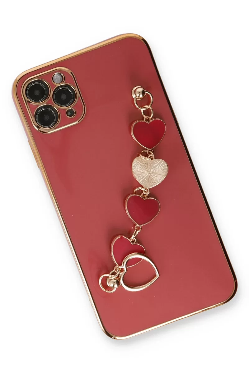 Newface Apple iPhone 11 Pro Max Kılıf Esila Silikon - Kırmızı