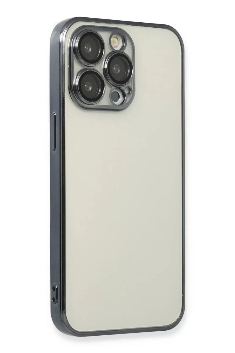Newface Apple iPhone 14 Pro Max Kılıf Razer Lensli Silikon - Siyah