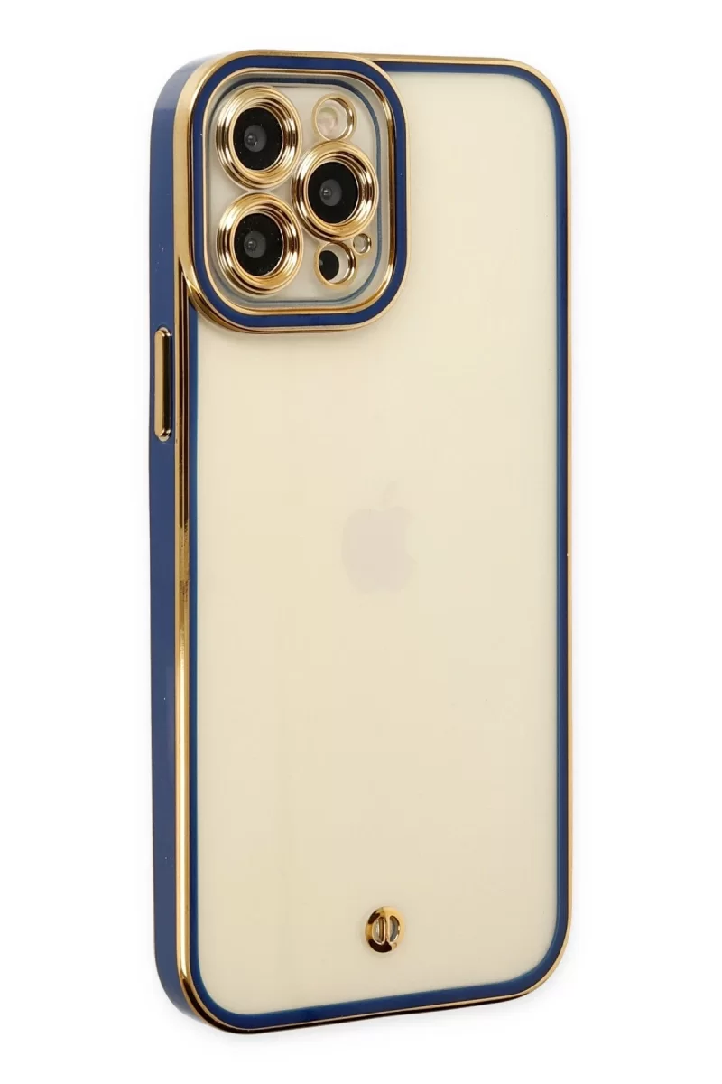 Newface Apple iPhone 12 Pro Kılıf Liva Lens Silikon - Mavi
