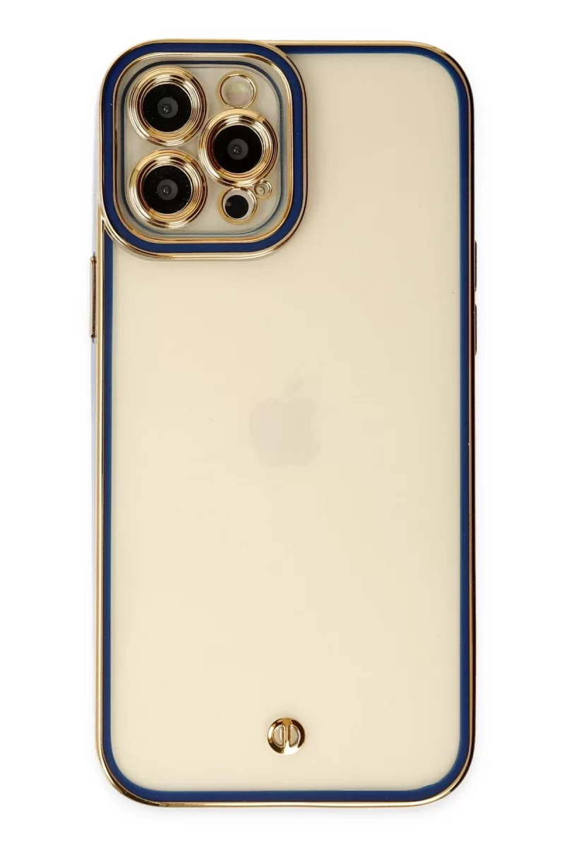 Newface Apple iPhone 12 Pro Kılıf Liva Lens Silikon - Mavi